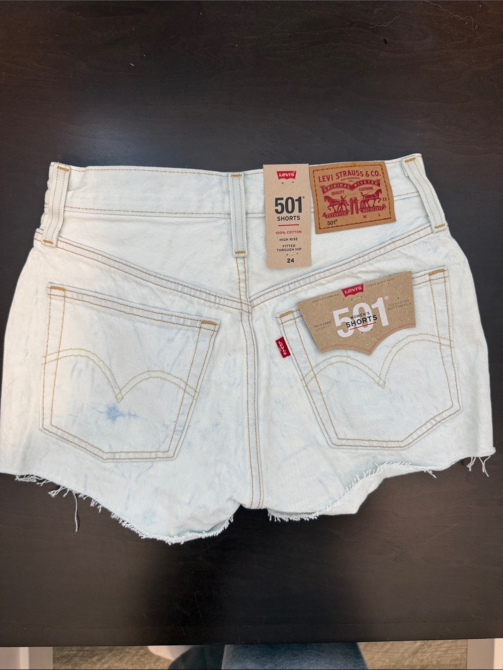 Levi's 501 White Cutoff Denim Shorts
